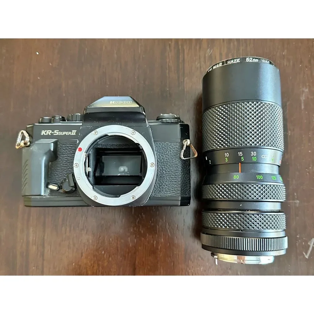 RICOH KR-5 Super II 35mm Camera w/ Telephoto Lens Vintage 1993 Photography